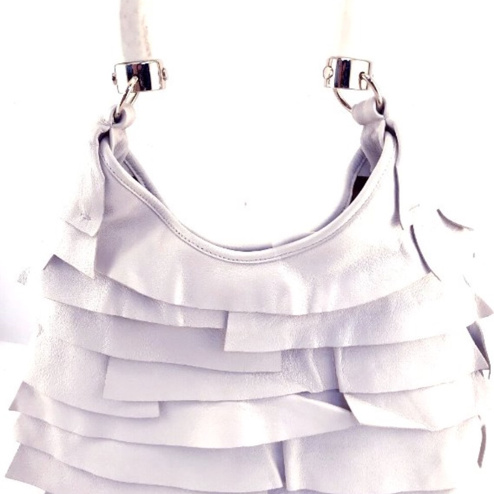 YSL Cream/White Leather Hobo Bag